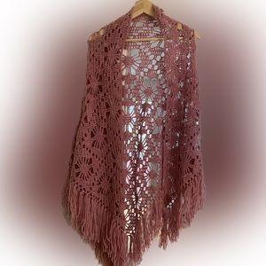 *VINTAGE* handwoven wool shawl